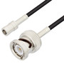 SMB Plug to BNC Male Cable Assembly using RG174 Coax, 1 FT , LF Solder