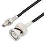 SMB Jack to BNC Male Cable Assembly using RG174 Coax, 1 FT , LF Solder