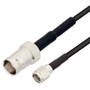 BNC Female to SMA Male Cable Assembly using RG174 Coax, 1 FT with HeatShrink