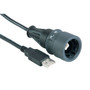 Sealed USB Cables - Single Ended, IP rated B type USB to standard A type USB, 2m