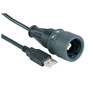 Sealed USB Cables - Single Ended, IP rated B type USB to standard A type USB, 3m