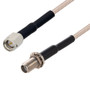 SMA Male to SMA Female Bulkhead Cable Assembly using RG316-DS Coax, 1.5 FT with HeatShrink