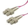 Fiber Optic Patch Cable SC to SC Duplex 50/125 multimode OM4 LSZH, 15 meter
