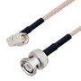 SMA Male Right Angle to BNC Male Cable Assembly using RG316-DS Coax, 0.5 FT with HeatShrink