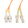 Fiber Optic Patch Cable SC/PC-E2000/PC Duplex 100/140 Large Core Multimode Fiber 3.0mm PVC 1 m