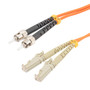 Fiber Optic Patch Cable ST/PC-E2000/PC Duplex 100/140 Large Core Multimode Fiber 3.0mm PVC 1 m