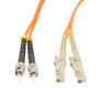 Fiber Optic Patch Cable ST/PC-E2000/PC Duplex 100/140 Large Core Multimode Fiber 3.0mm PVC 1 m