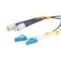 Fiber Optic Patch Cable FC/UPC to LC/UPC Duplex 9/125 SMF G.652.D 4.8mm Black, (LSZH) w/internal spiral armor, 2 meter