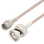 Reverse Polarity SMA Plug to BNC Male Cable Assembly using RG316 Coax, 3 FT , LF Solder