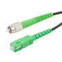 Fiber Optic Patch Cable FC/APC to SC/APC Simplex 9/125 SMF G.652.D 3.0mm Black, (LSZH) w/ internal spiral armor, 5 meter