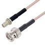 SMA Female Bulkhead to BNC Male Cable Assembly using RG316-DS Coax, 1.5 FT with HeatShrink