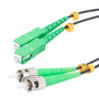 Fiber Optic Patch Cable SC/APC to ST/APC Duplex 9/125 SMF G.652.D 4.8mm Black, (LSZH) w/internal spiral armor, 15 meter