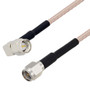 SMA Male Right Angle to SMA Male Cable Assembly using RG316-DS Coax, 0.5 FT with HeatShrink