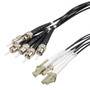6 Strand LC/UPC to ST/UPC 62.5/125 OM1, 5.0mm Distribution Cable, 2.0mm Breakout 0.5M, LSZH - 10M