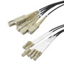 6 Strand LC/UPC to SC/UPC 50/125 OM3, 5.0mm Distribution Cable, 2.0mm Breakout 0.5M, LSZH - 10M