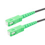 Fiber Optic Patch Cable SC/APC to SC/APC Simplex 9/125 SMF G.652.D 3.0mm Black, (LSZH) w/ internal spiral armor, 10 meter