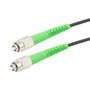 Fiber Optic Patch Cable FC/APC to FC/APC Duplex 9/125 SMF G.652.D 3.0mm Black, (LSZH) w/internal spiral armor, 10 meter