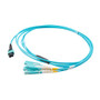MPO PC w/o Pins to 4xSN (8 strand) UPC Cable Assembly, Multimode OM4, Plenum Rated, 2 Meter