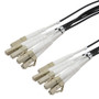 6 Strand LC/UPC to LC/UPC 50/125 OM3, 5.0mm Distribution Cable, 2.0mm Breakout 0.5M, LSZH - 15M