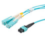MPO PC w/o Pins to 4xSN (8 strand) UPC Cable Assembly, Multimode OM3, Plenum Rated, 10 Meter