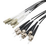 6 Strand LC/UPC to ST/UPC 50/125 OM4, 5.0mm Distribution Cable, 2.0mm Breakout 0.5M, LSZH - 15M