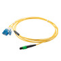MPO APC w/o Pins to 4xSN (8 strand) UPC Cable Assembly, Single Mode, Plenum Rated, 15 Meter