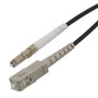Fiber Optic Patch Cable LC/UPC to SC/UPC Simplex 50/125 OM3 MMF 3.0mm Black, (LSZH) w/ internal spiral armor, 2 meter