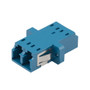Fiber Optic Economy Coupler, LC, duplex w/ SC footprint single mode, plastic one-piece body, PEI clip, ceramic sleeve, w/ flange