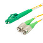 Fiber Optic Patch Cable LC/APC to FC/APC Duplex 9/125 single mode OS2 OFNP, 1 meter
