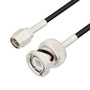 SMA Male to BNC Male Cable Assembly using RG174 Coax, 2 FT , LF Solder