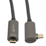 USB 3.1 Active Optical Cable, A male to Right Angle C male, Backwards Compatible, PVC Jacket, 5 Meters