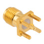 RF PCB Connector, SMA, Female,  Up to 18 GHz, Through Hole PCB, Straight, 0.2 INCH X .067 INCH Hole Spacing