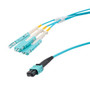 MPO PC w/o Pins to 4xSN (8 strand) UPC Cable Assembly, Multimode OM4, Plenum Rated, 15 Meter