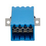 SN Senior-Senior Quad Channel (8 fiber) Adapter, with  flange, Blue