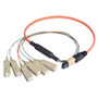 MPO Male to 6x SC Fan-out, 6 Fiber Ribbon, OM2 50/125 Multimode, OFNR Jacket, Orange, 1.0m