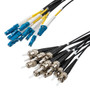 12 Strand LC/UPC to ST/UPC 9/125 SM OS2, 6.2mm Distribution Cable, 2.0mm Breakout 0.5M, LSZH - 15M