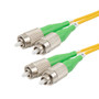 Fiber Optic Patch Cable FC/APC to FC/APC Duplex 9/125 single mode OS2 LSZH, 15 meter