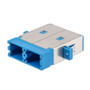 SN SC Duplex Quad Channel (8 fiber) Adapter, with  flange, Blue