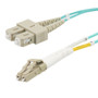 Fiber Optic Patch Cable LC to SC Duplex 50/125 multimode OM3 OFNP, 1 meter