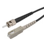 Fiber Optic Patch Cable SC/UPC to ST/UPC Simplex 50/125 OM4 MMF 3.0mm Black, (LSZH) w/ internal spiral armor, 5 meter