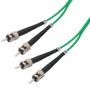 OM2 50/125, Multimode Fiber Cable, Dual ST / Dual ST, Green 4.0m
