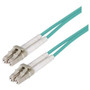OM3 50/125, 10 Gig Multimode OFNR Fiber Cable, Clipped LC / Clipped LC, 5.0m