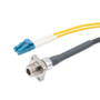 Fiber Optic Outdoor patch cable, Duplex SMF(G.657.A2), 2 core AARC(Socket) to dual clipped LC/UPC with 7.0mm LSZH jacket, 2M