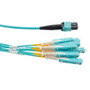MPO PC w/o Pins to 10xSN (20 strand) UPC Cable Assembly, Multimode OM3, Riser Rated, 5 Meter