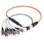 MPO Male to 6x ST Fan-out, 6 Fiber Ribbon, OM2 50/125 Multimode, OFNR Jacket, Orange, 5.0m