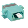 Fiber Optic MPO Coupler, Aqua w/ Mounting Flange