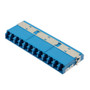 Fiber Coupler, LC/LC SlimLine 12 port, Translucent Internal Shutter, Side Spring, High Density Reduced Height, No Flange, Blue