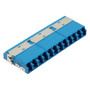 Fiber Coupler, LC/LC SlimLine 12 port, Translucent Internal Shutter, Side Spring, High Density Reduced Height, No Flange, Blue