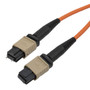 MPO w/ pins to MPO no pins, 12 Fiber, Type A, 62.5/125 OM1 MMF, OFNR Jacket, 10 Meter