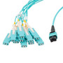 MPO PC w/o Pins to 10xSN (20 strand) UPC Cable Assembly, Multimode OM3, Riser Rated, 10 Meter